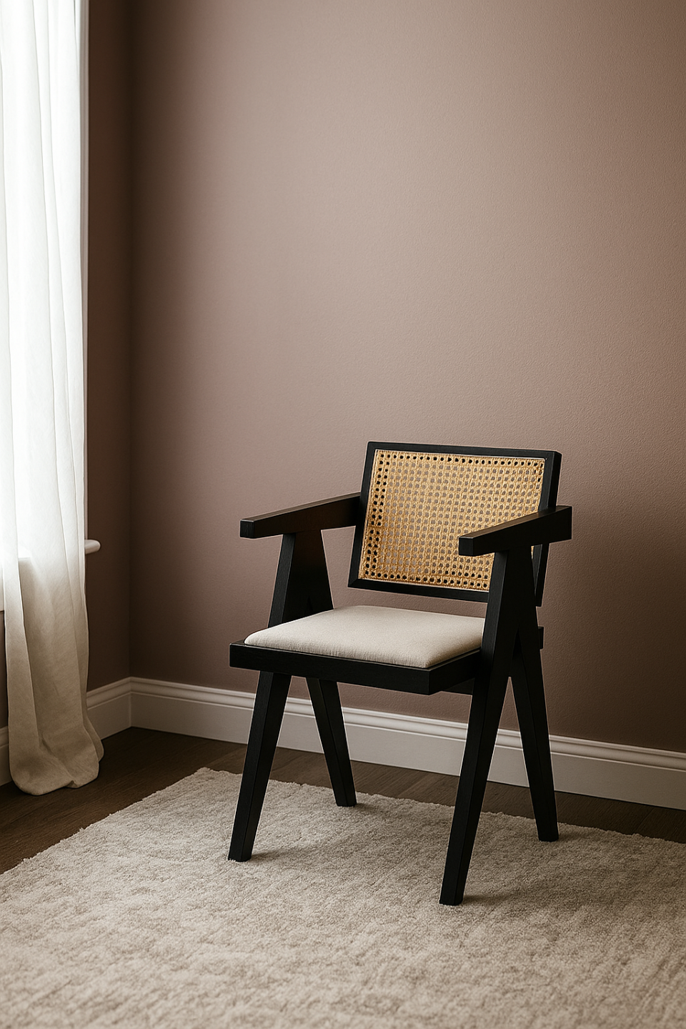 Hasırlı Luna Kollu Sandalye